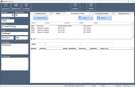 Chargenzuordnung im Dentallabor mit DENTAplus LaborInfo