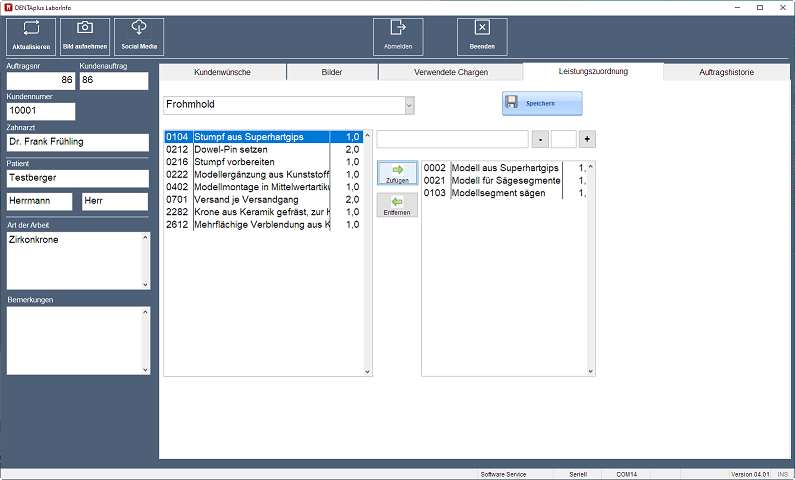 Leistungszuordnung im Dentallabor mit DENTAplus LaborInfo