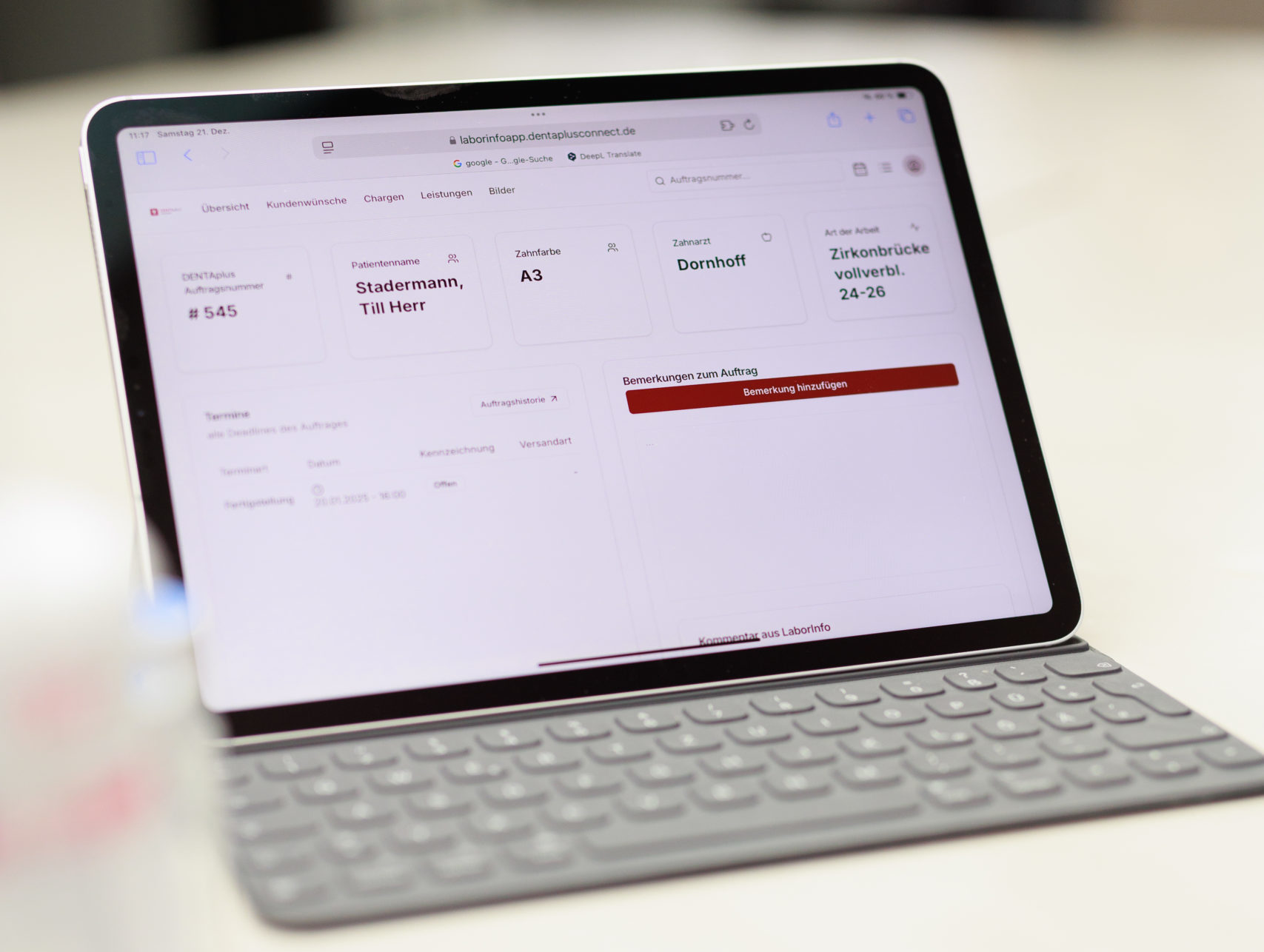 Mit DENTAplus LaborInfo ist der digitale Technikerlaufzettel für digitale Labore